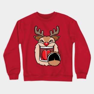 The laughing reindeer pointing at you Crewneck Sweatshirt